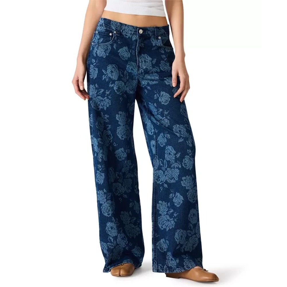 NEW Steve Madden Jaxon Jean Rose Frost Wide Leg Womens size 25 (Fits 28 x 31)